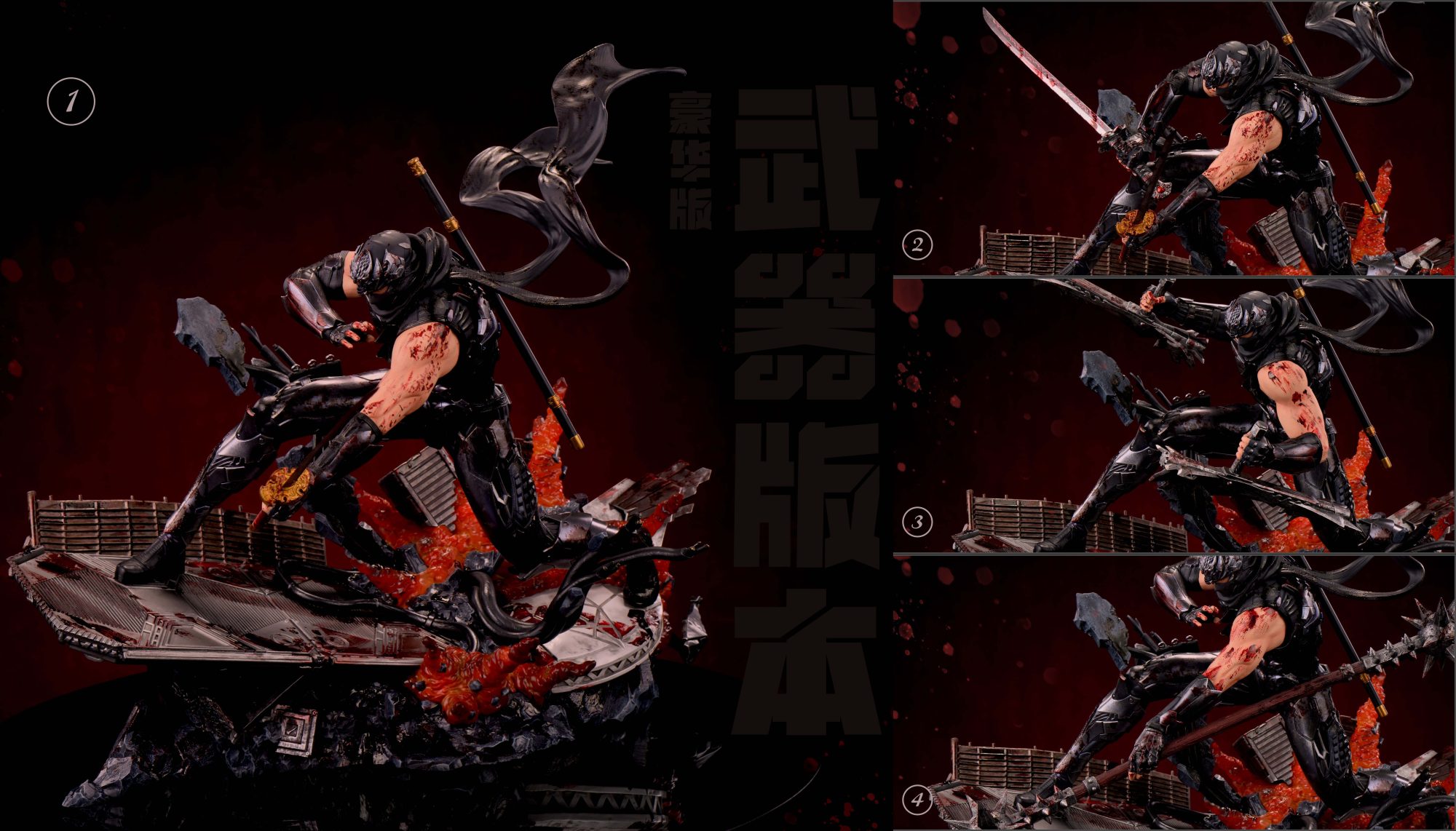 Sword X Wing Studio – Ryu Hayabusa 1/4 Resin Statue | Ninja Gaiden - Imagen 5