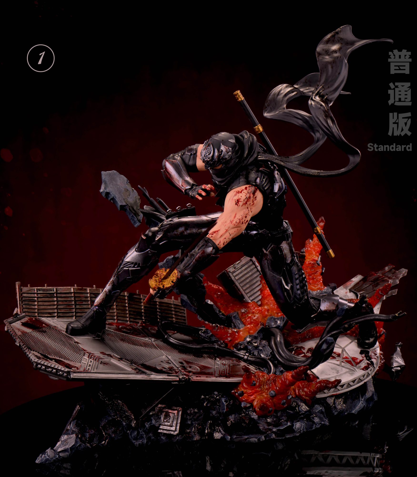 Sword X Wing Studio – Ryu Hayabusa 1/4 Resin Statue | Ninja Gaiden - Imagen 4