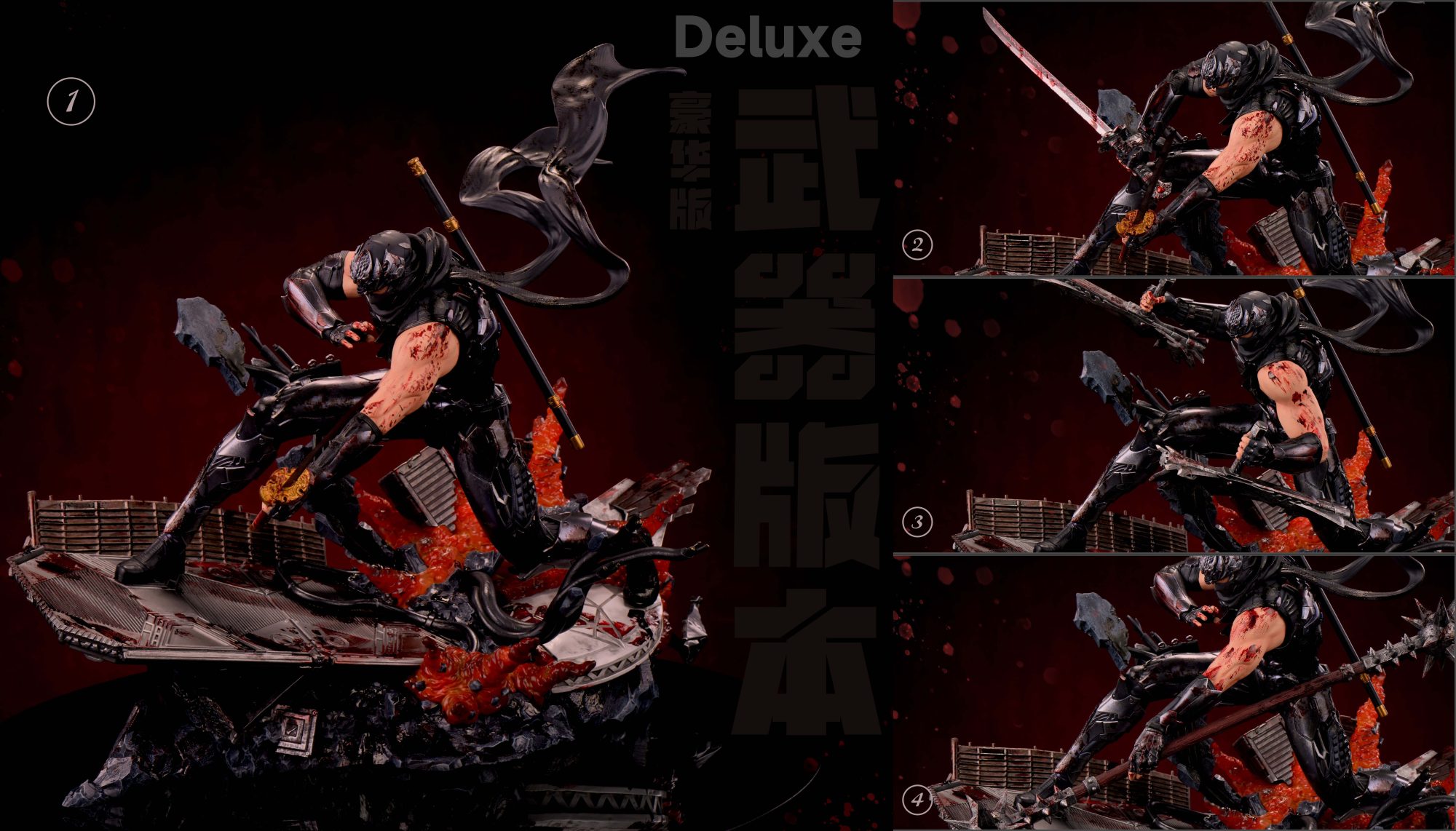 Sword X Wing Studio – Ryu Hayabusa 1/4 Resin Statue | Ninja Gaiden - Imagen 3