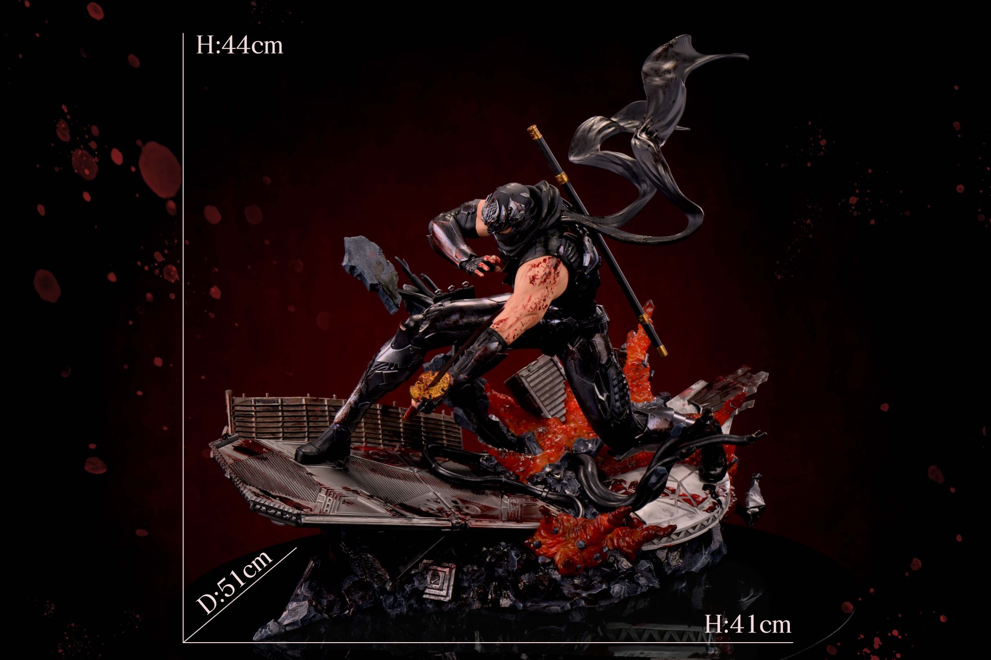 Sword X Wing Studio – Ryu Hayabusa 1/4 Resin Statue | Ninja Gaiden - Imagen 2